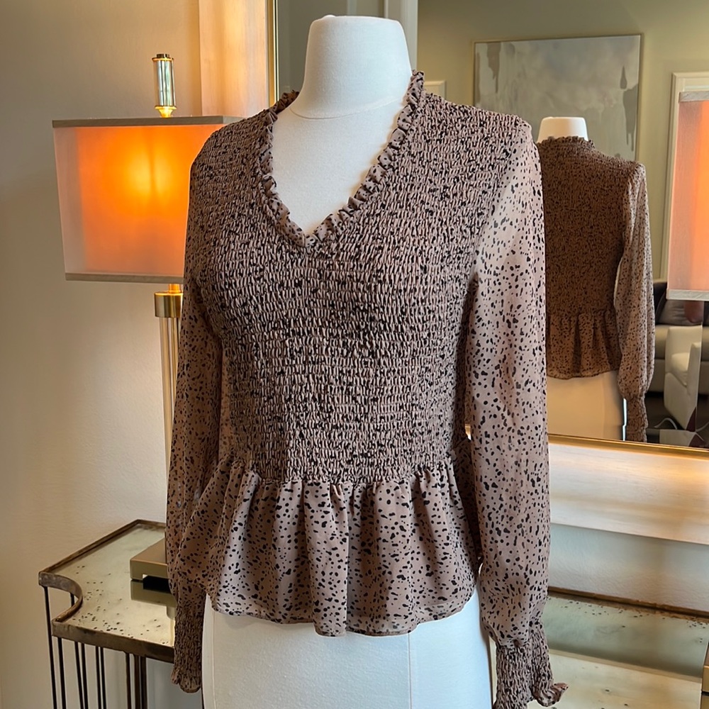 She + Sky Spotted Blouse